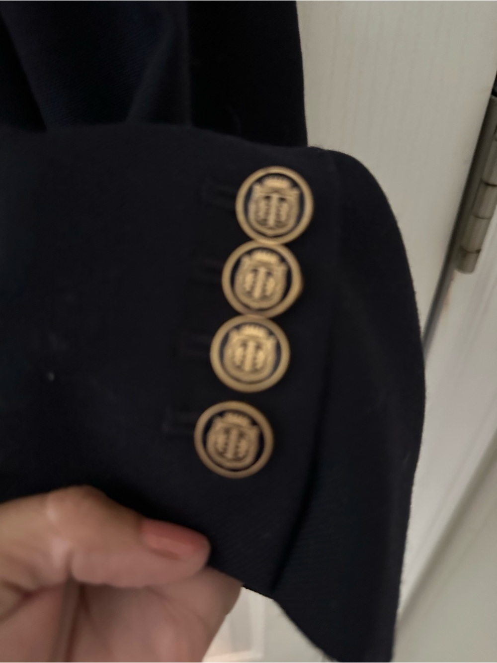 Talbots Navy Wool Blazer Gold Crest Buttons Size 12 - Picture 6 of 10
